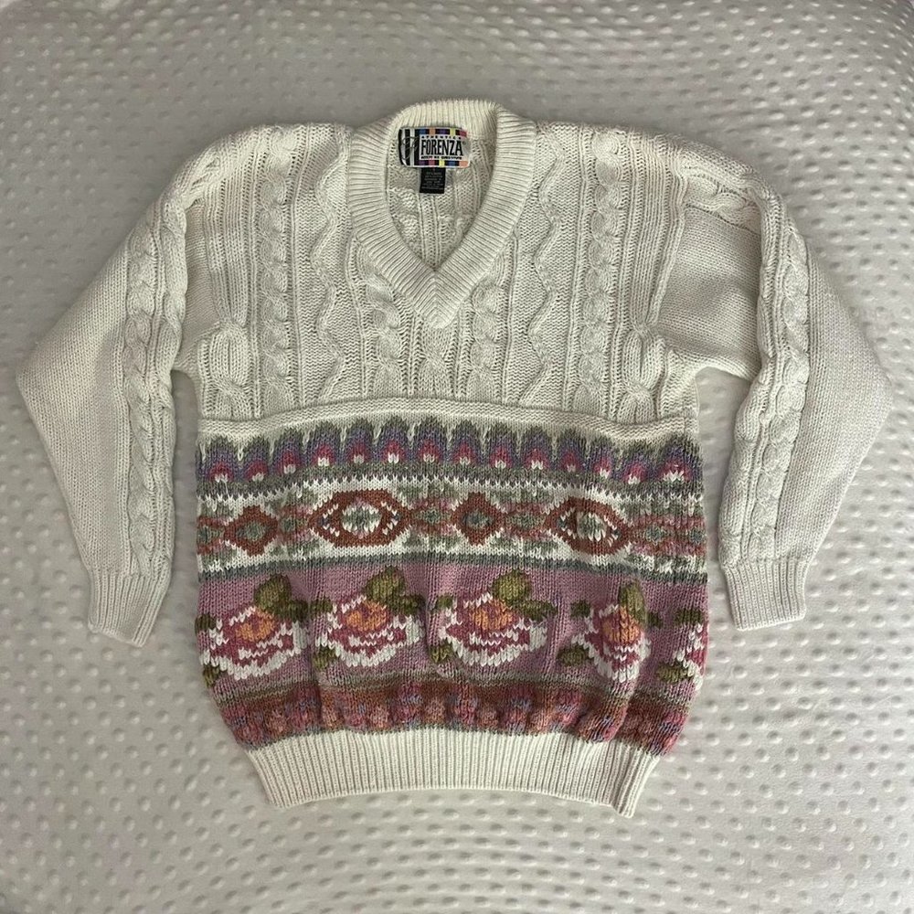 Vintage 90s Forenza Hand Cable Knit Sweater